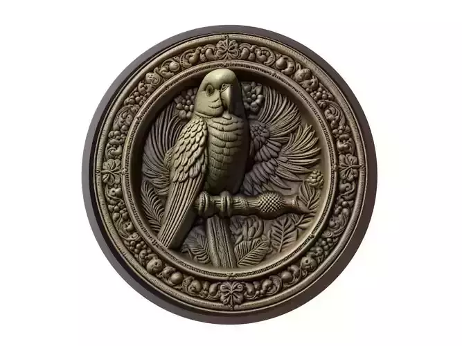 Parakeet Animal Medallion