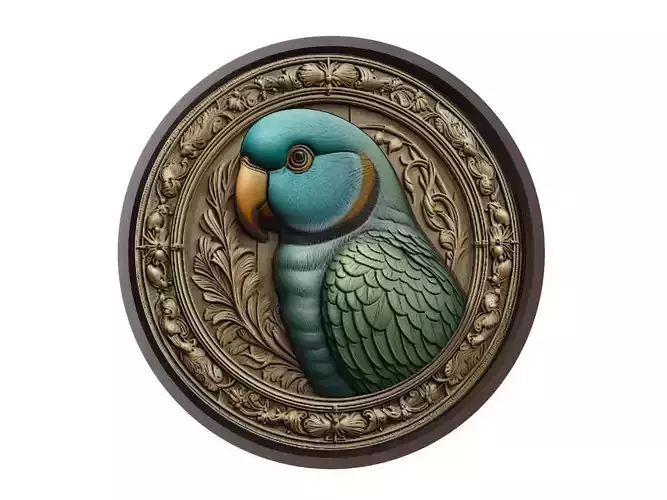 Parakeet Animal Medallion