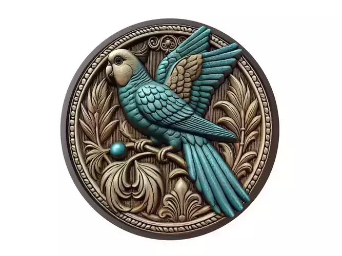 Parakeet Animal Medallion