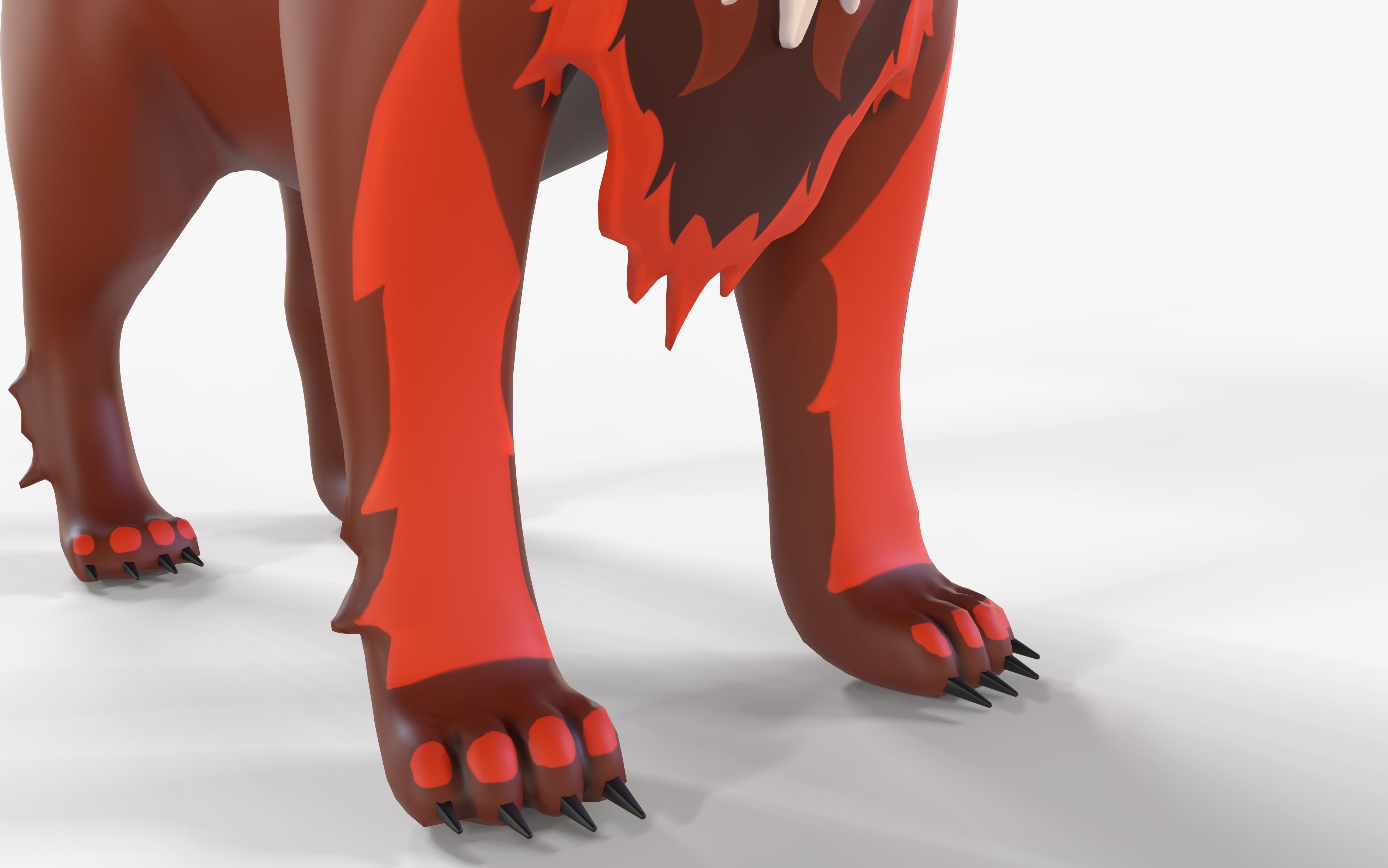 Mystic DOG Kitsune Fox Stylised Cartoon Game Ready Rigged Low-poly 3D model_8