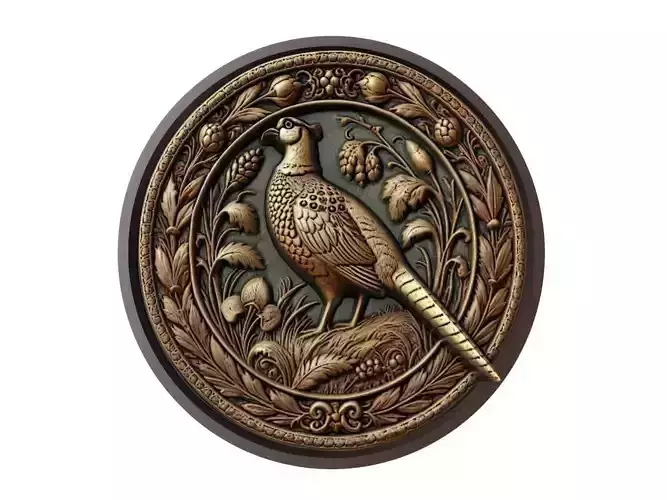 Pheasant Animal Medallion 3D print model