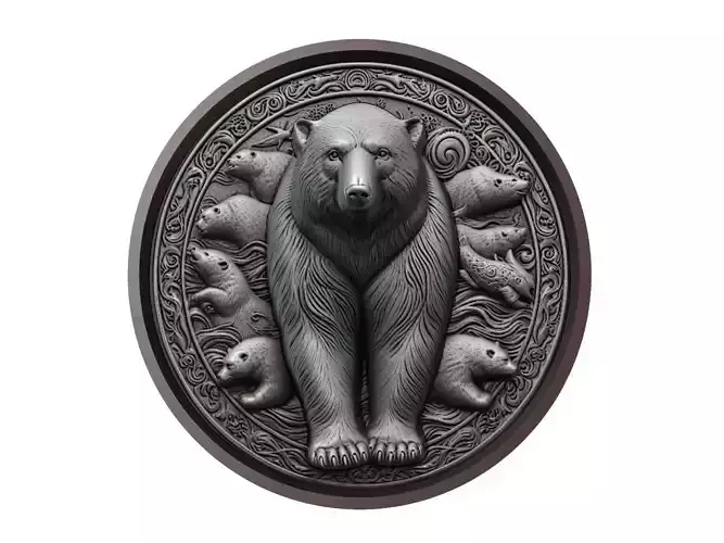 Polar Bear Animal Medallion