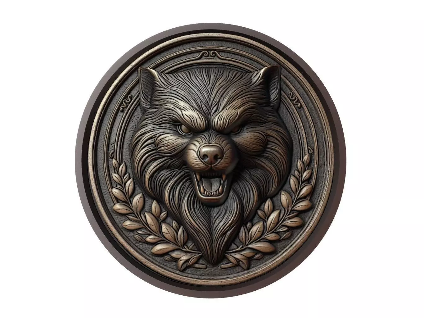 Wolverine Animal Medallion 3D print model_0