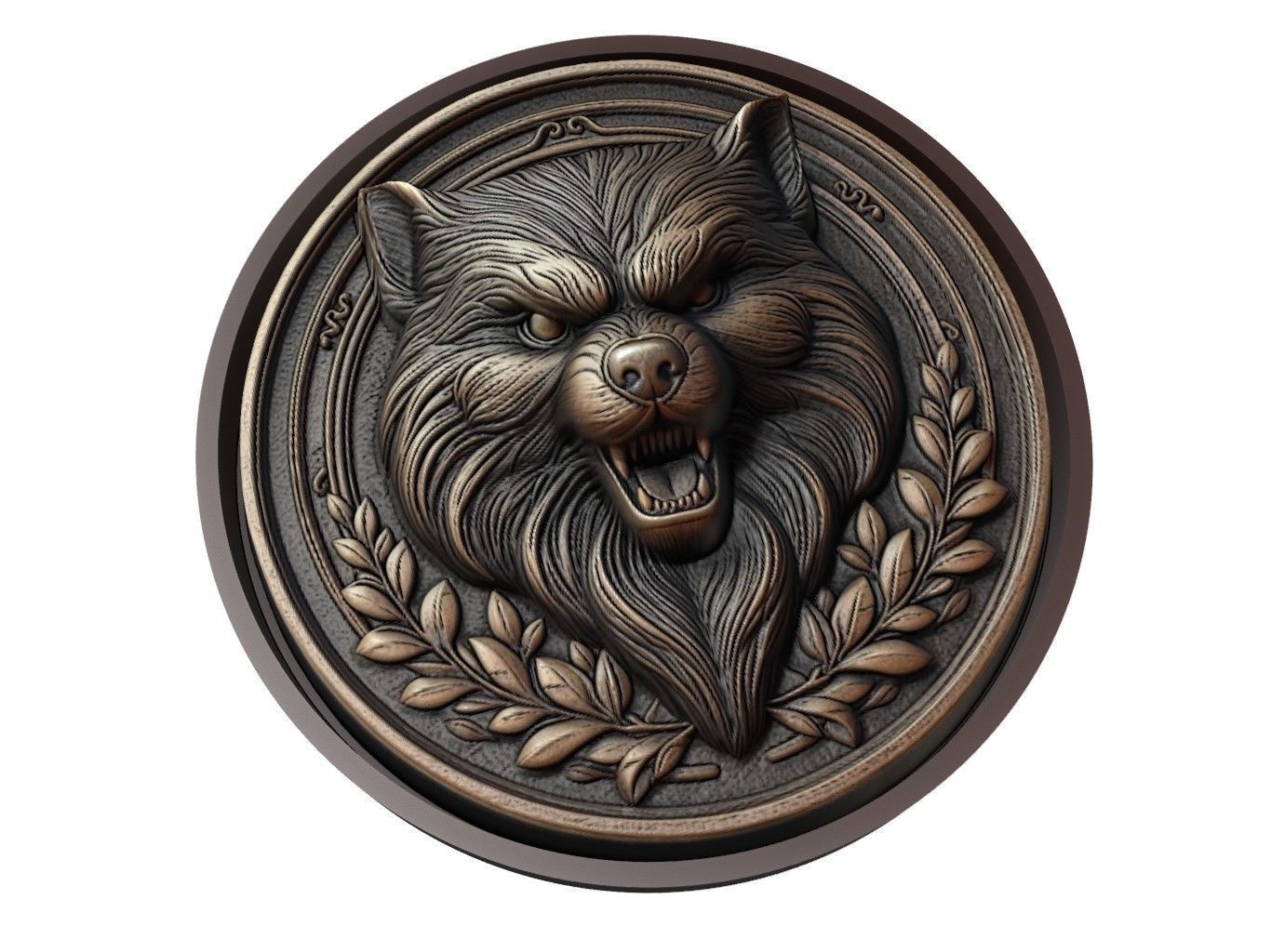 Wolverine Animal Medallion 3D print model_1