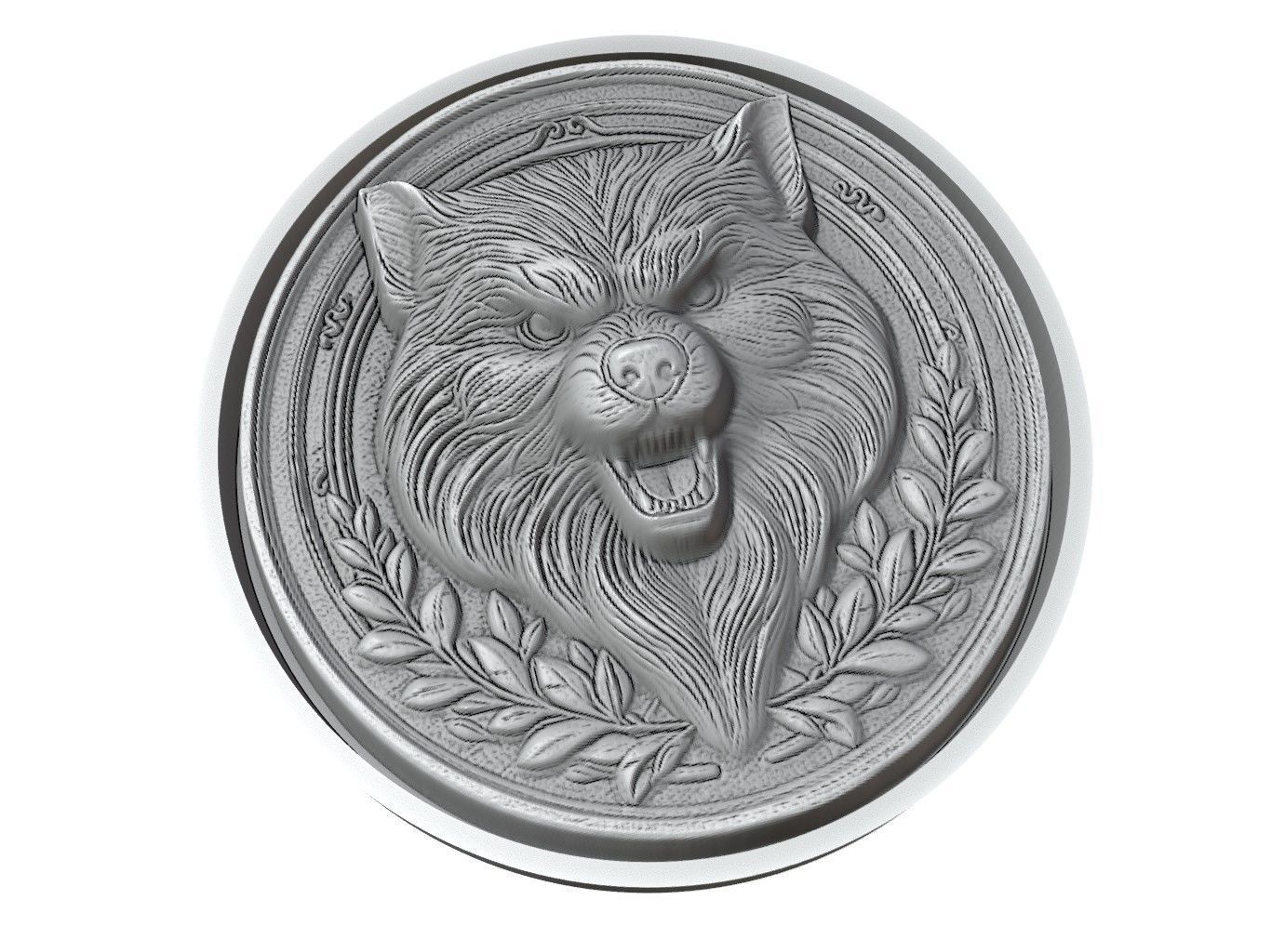 Wolverine Animal Medallion 3D print model_3