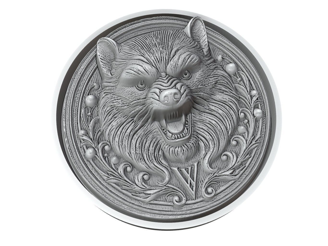 Wolverine Animal Medallion 3D print model_3