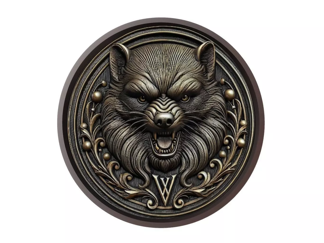 Wolverine Animal Medallion 3D print model_0