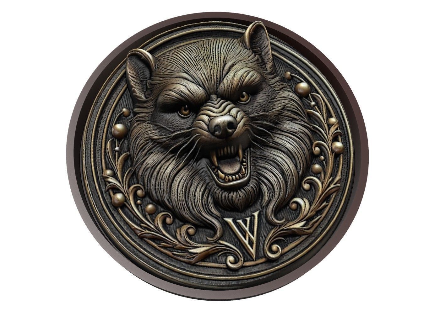 Wolverine Animal Medallion 3D print model_1