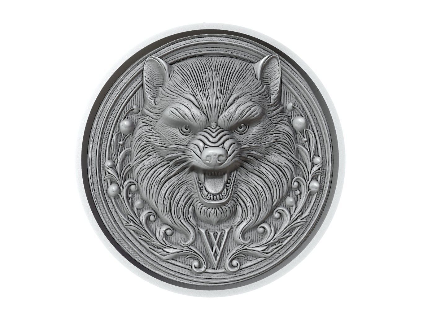 Wolverine Animal Medallion 3D print model_2