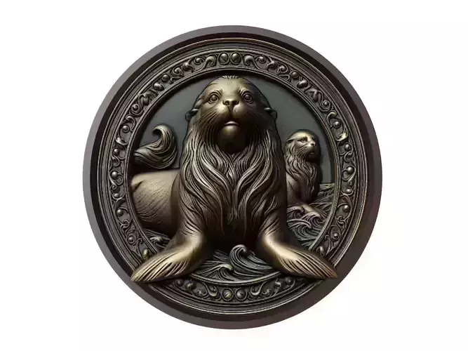 Sea Lion Animal Medallion