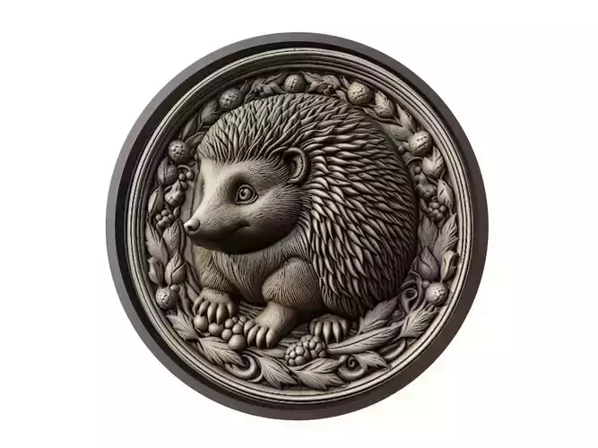 Hedgehog Animal Medallion