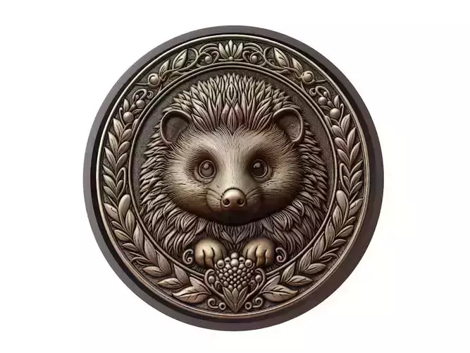 Hedgehog Animal Medallion