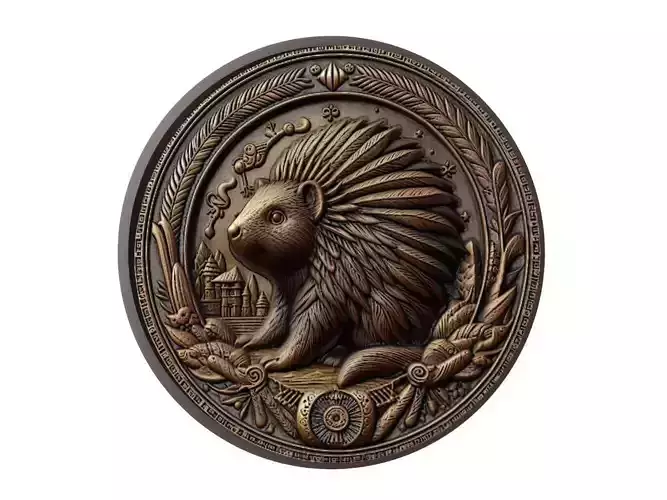Porcupine Animal Medallion