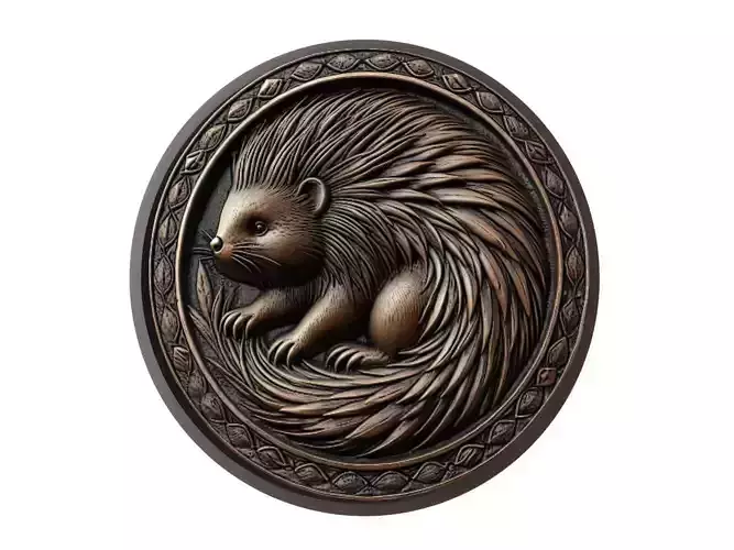 Porcupine Animal Medallion