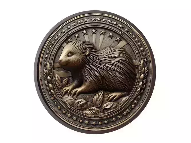 Porcupine Animal Medallion