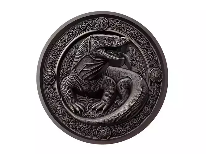 Komodo Dragon Animal Medallion 3D print model