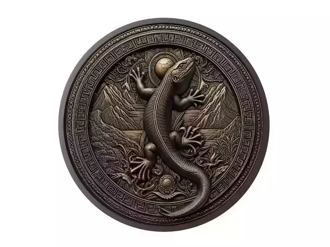 Monitor Lizard Animal Medallion