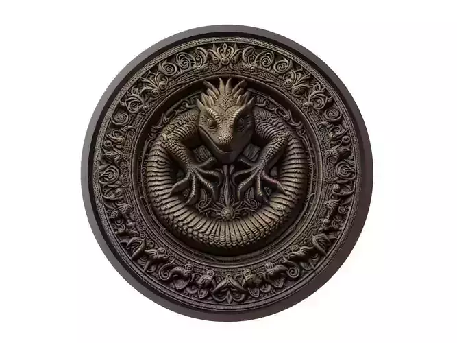 Monitor Lizard Animal Medallion