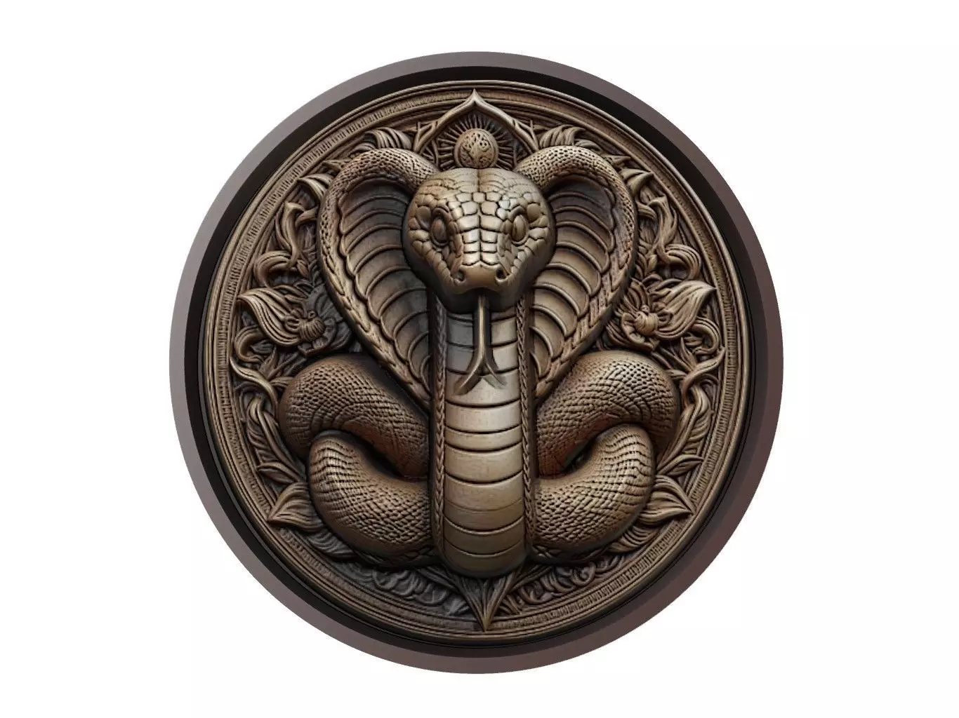 Boa Animal Medallion 3D print model_0
