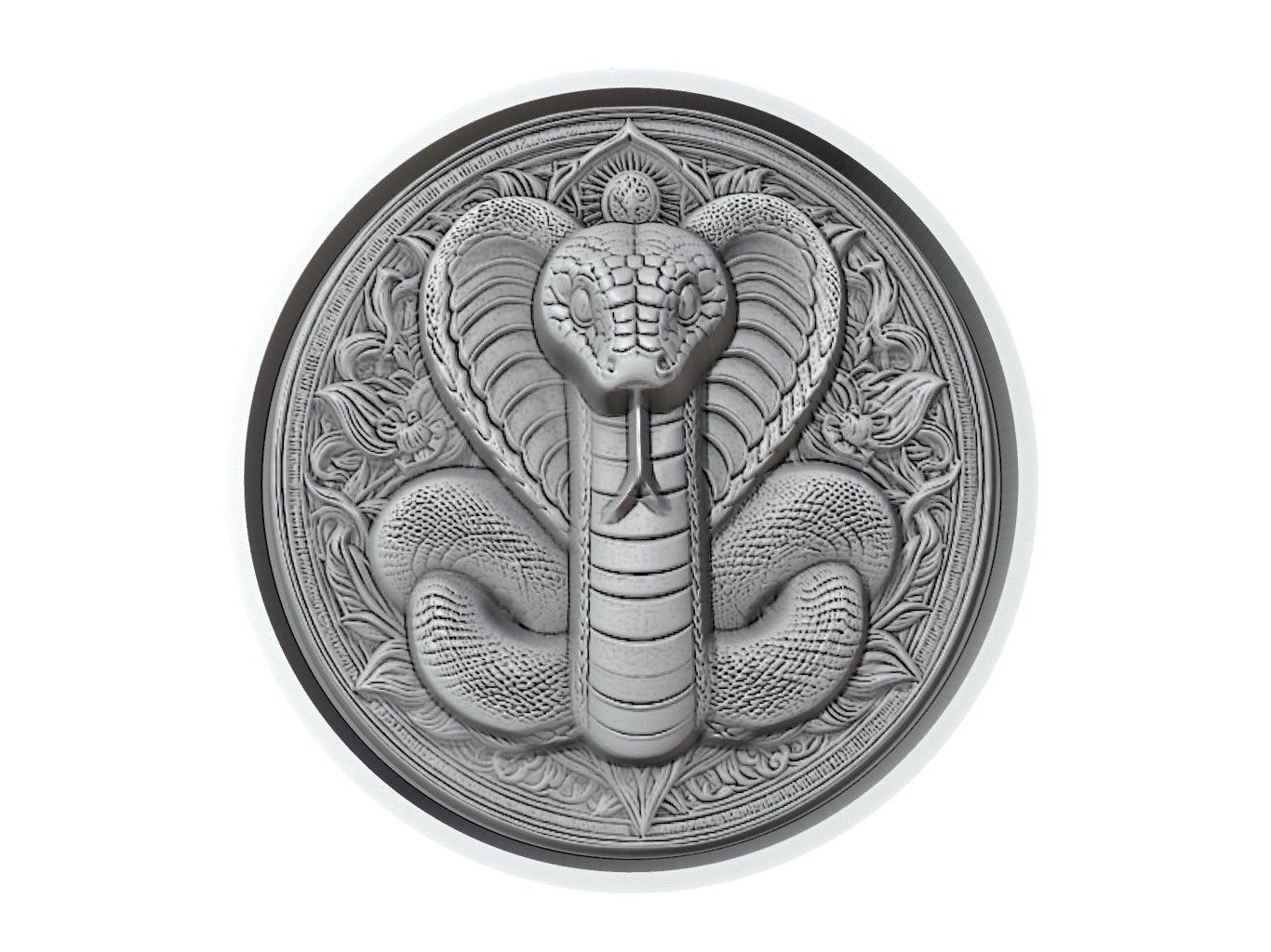 Boa Animal Medallion 3D print model_2