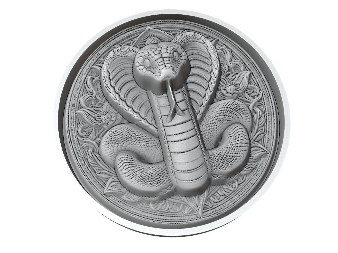 Boa Animal Medallion 3D print model_3