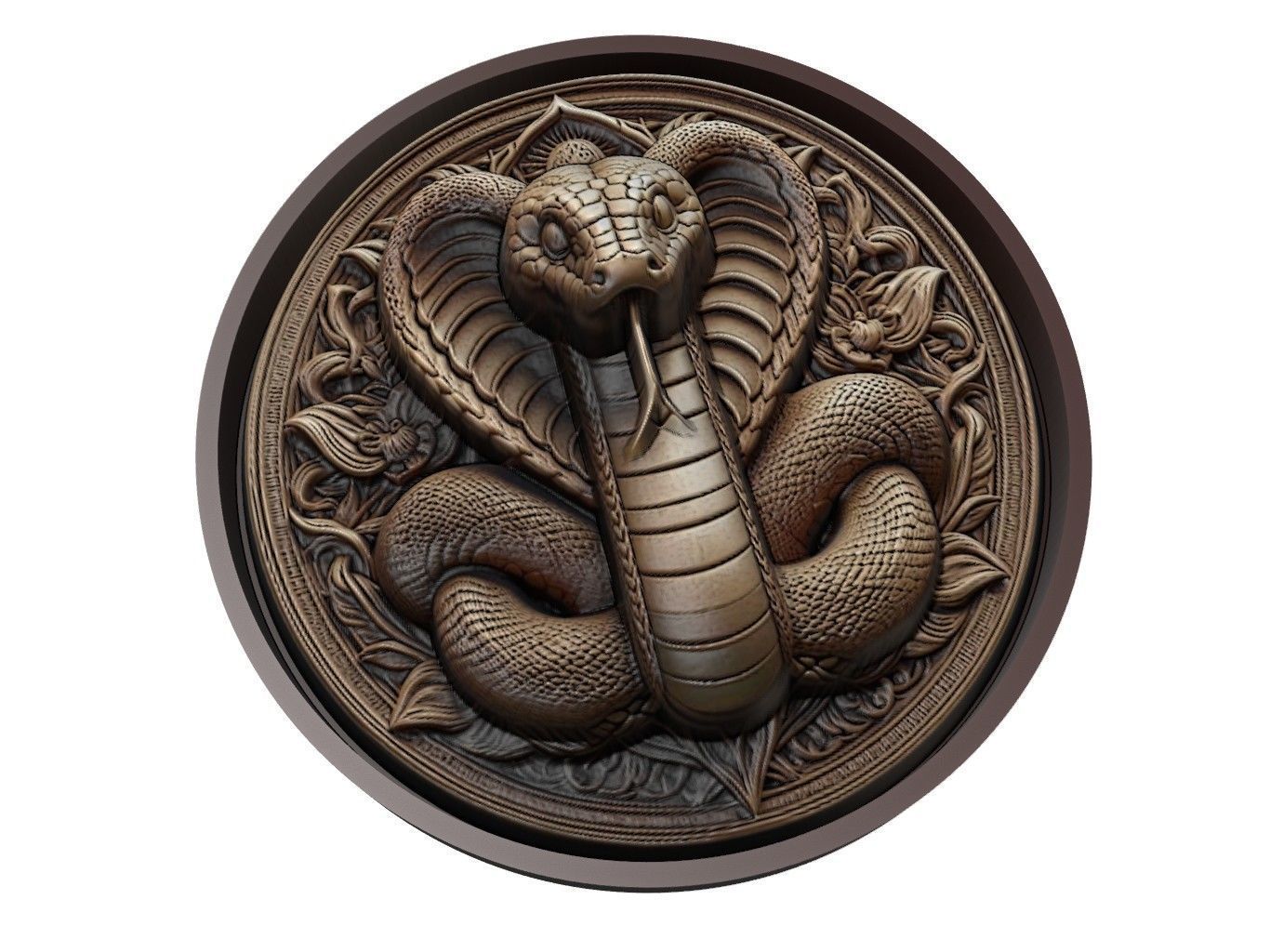 Boa Animal Medallion 3D print model_1