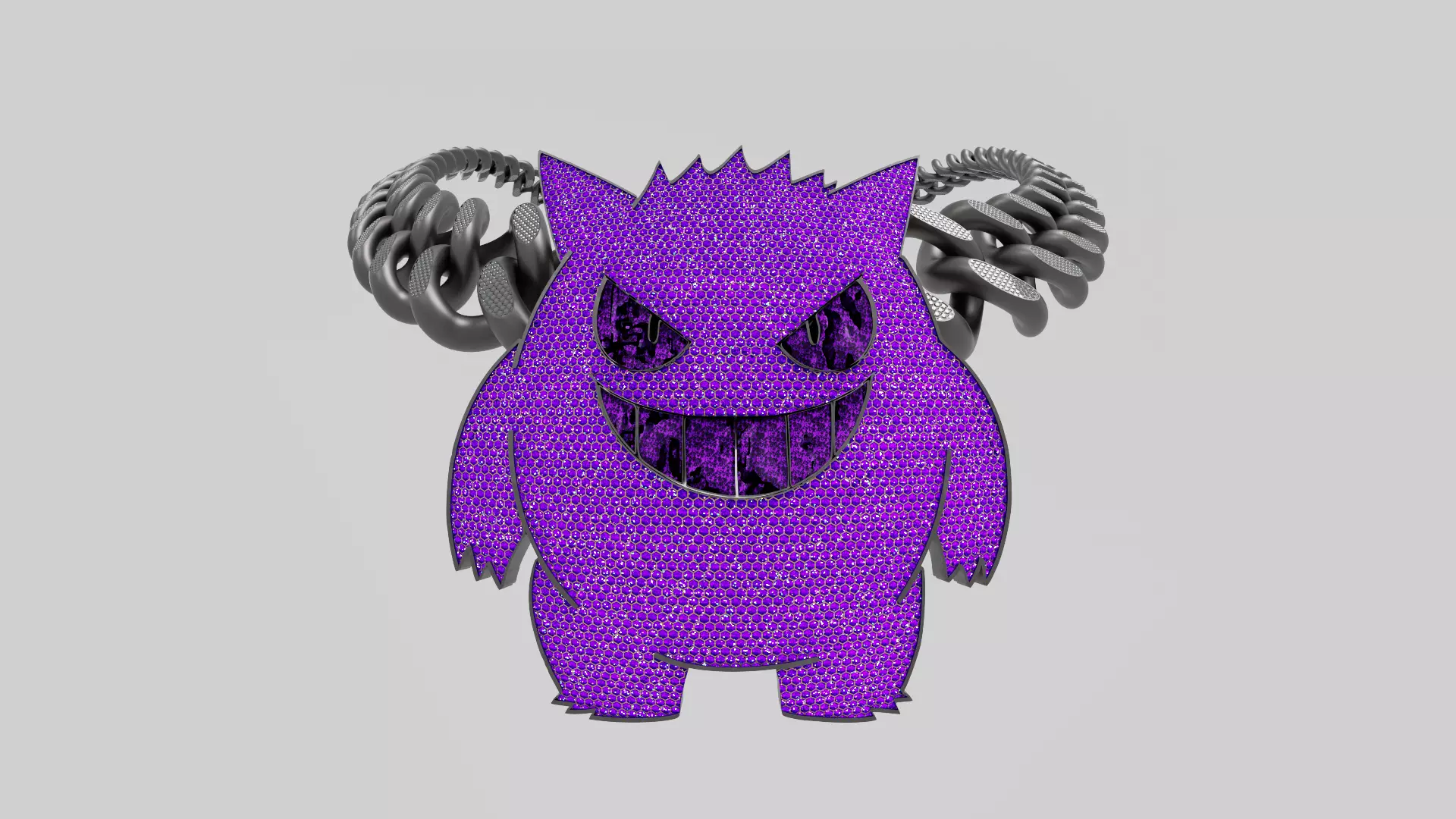 Cuban Chain Necklace 3D model_0