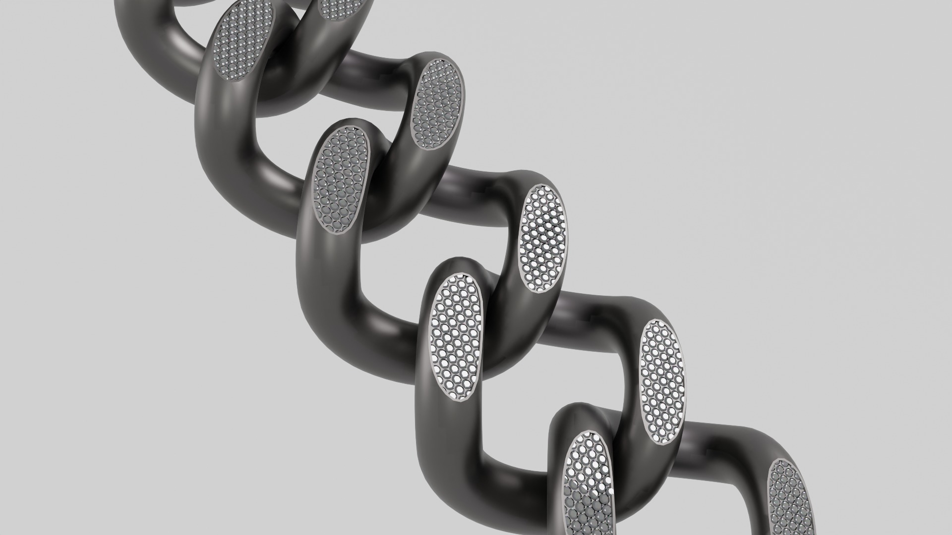 Cuban Chain Necklace 3D model_1