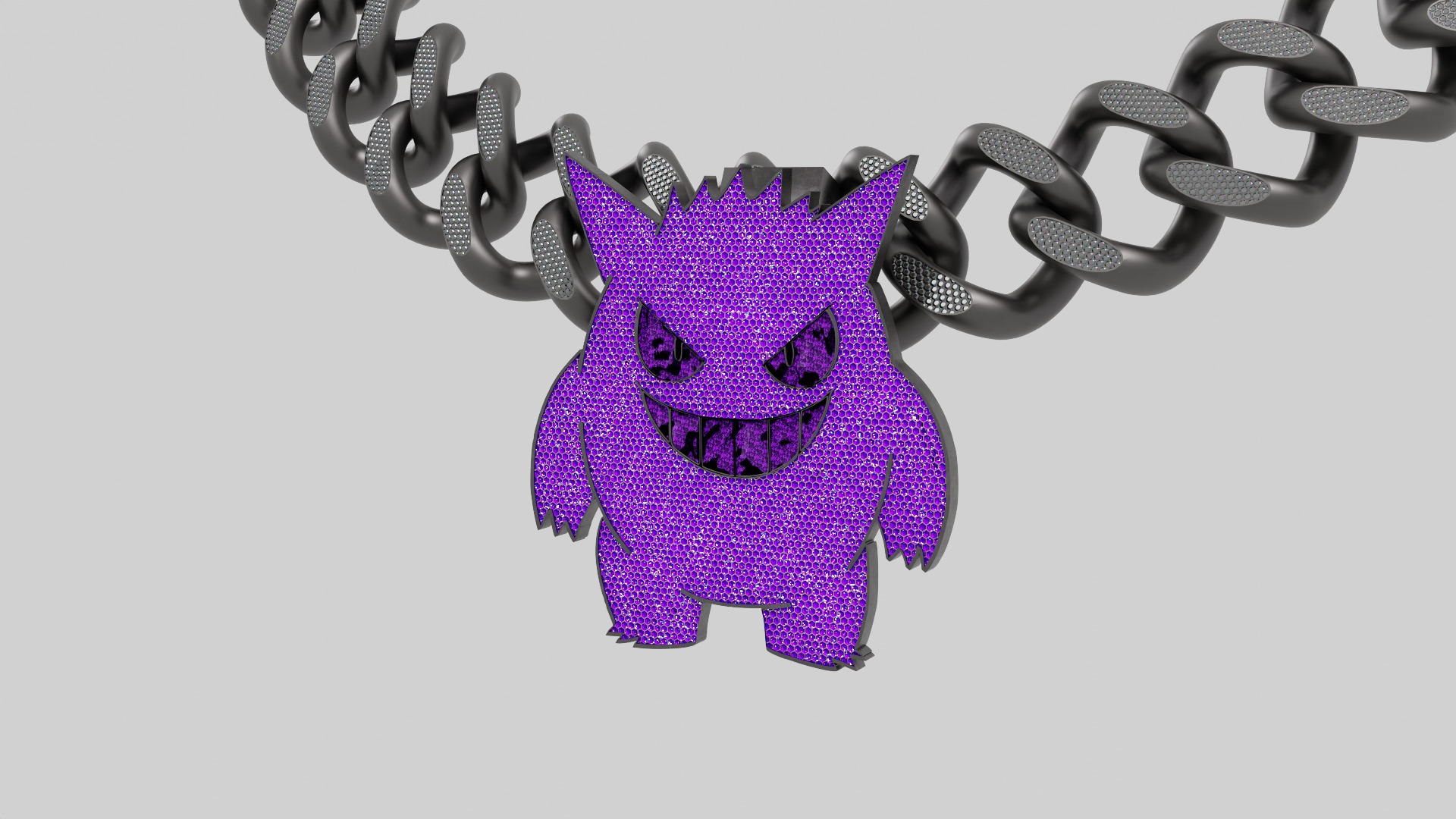 Cuban Chain Necklace 3D model_2