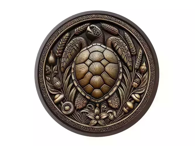 Box Turtle Animal Medallion