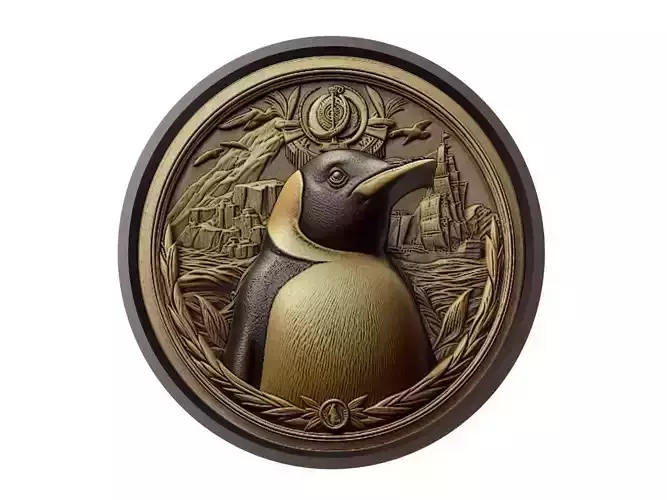 Emperor Penguin Animal Medallion 3D print model