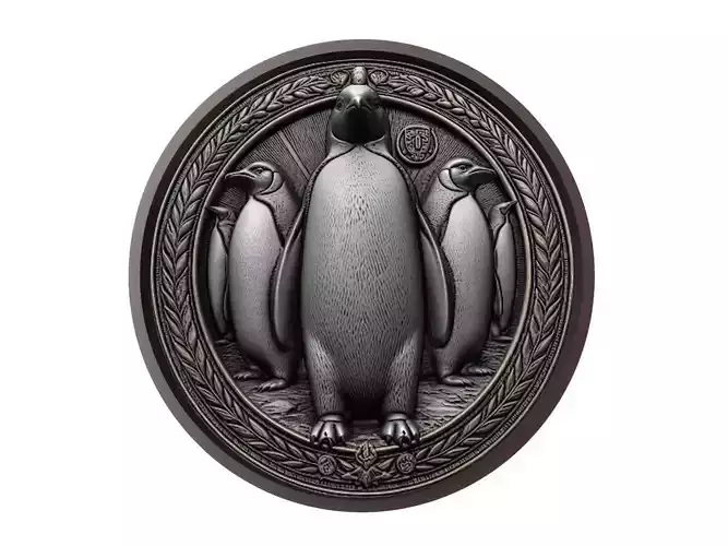 Emperor Penguin Animal Medallion 3D print model