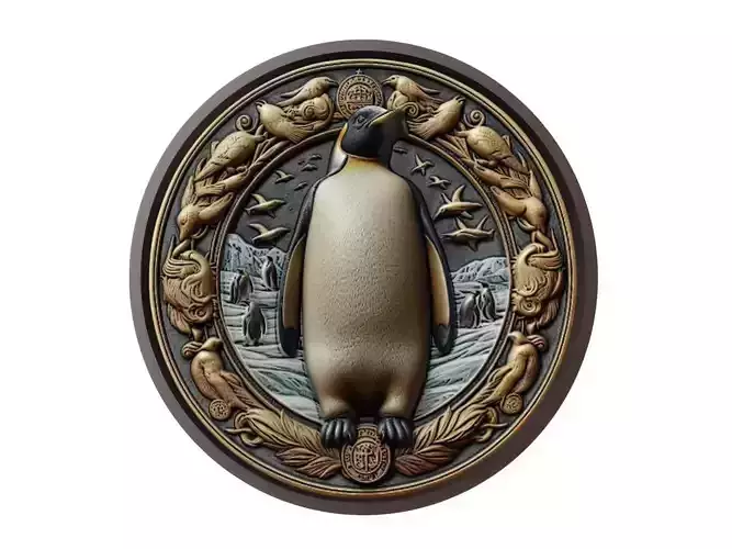 Emperor Penguin Animal Medallion 3D print model