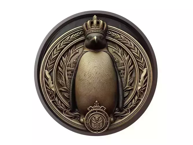 Emperor Penguin Animal Medallion 3D print model