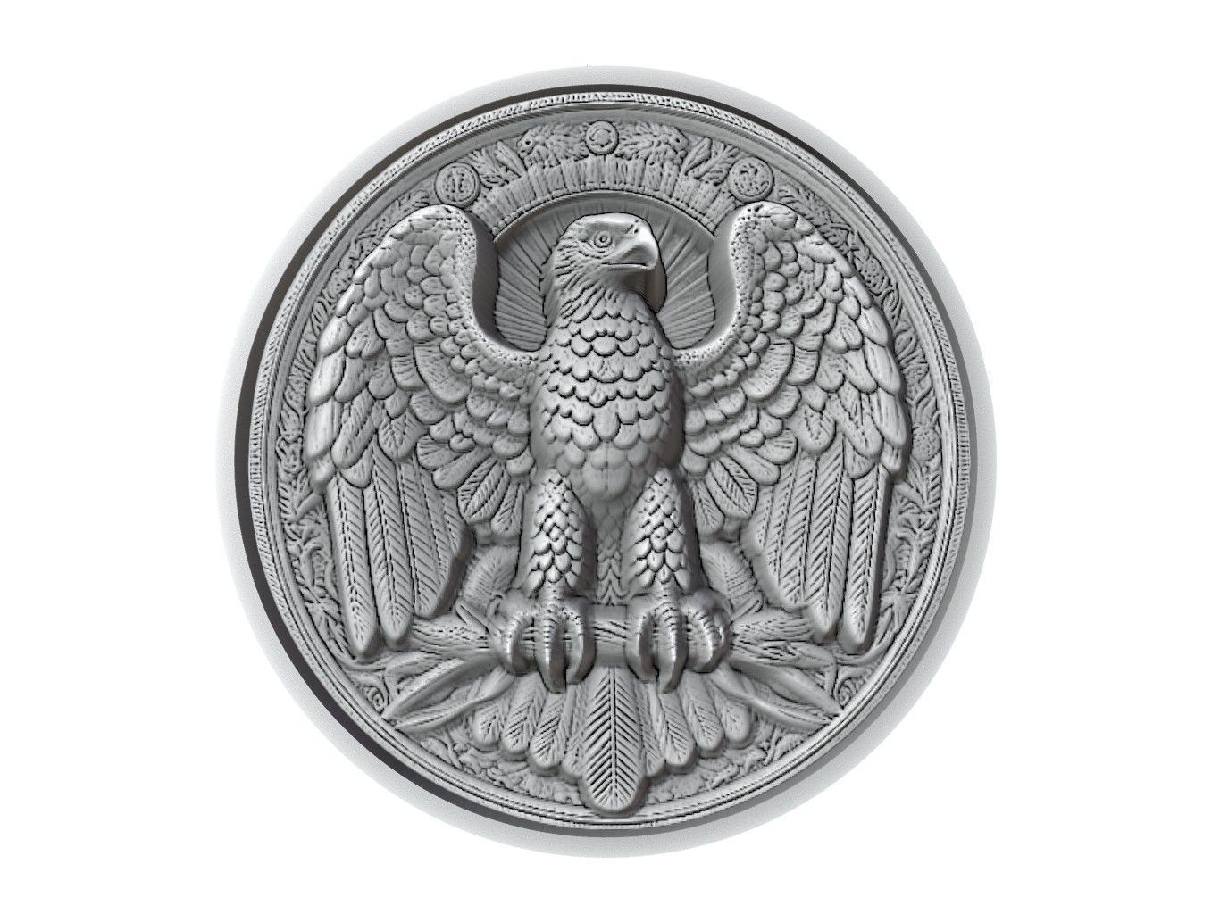 Harpy Eagle Animal Medallion 3D print model_2