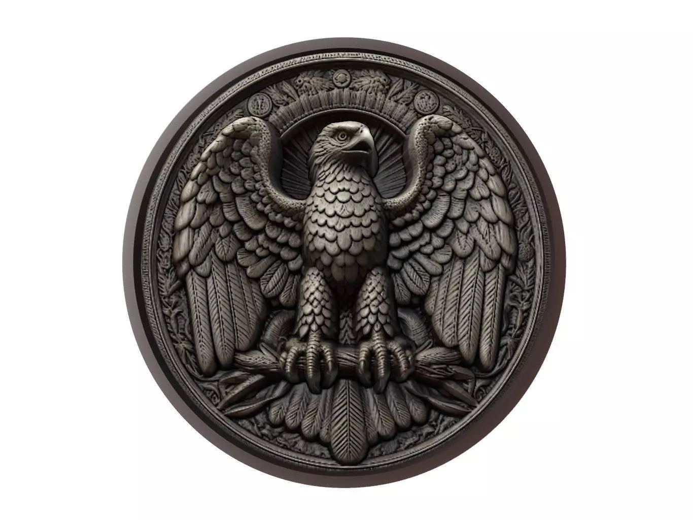 Harpy Eagle Animal Medallion 3D print model_0