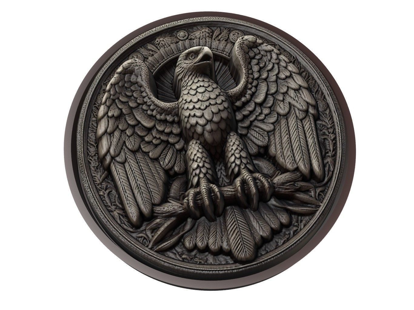 Harpy Eagle Animal Medallion 3D print model_1