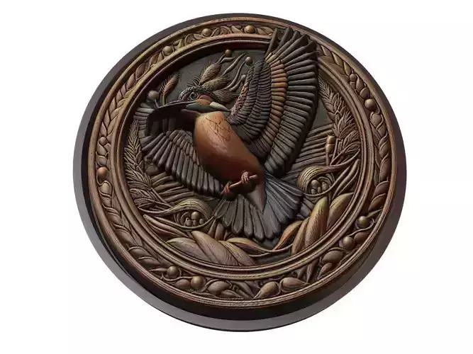 Kingfisher Animal Medallion