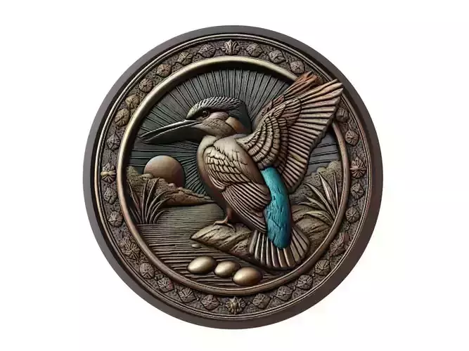 Kingfisher Animal Medallion