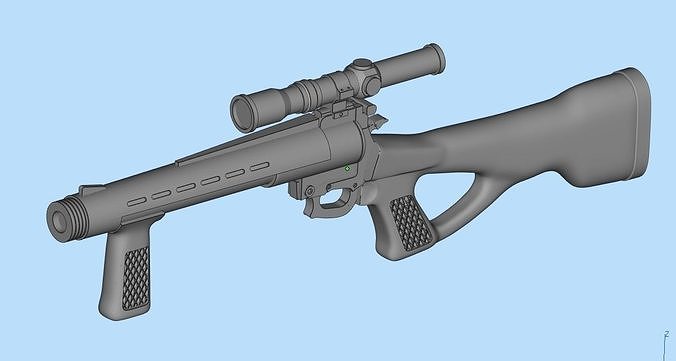 Deathwatch mandalorian Blaster Rifle One12 Scale Custom STL 3D model