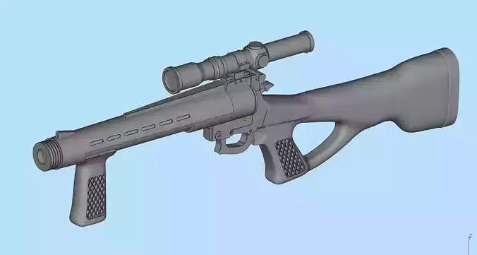 Deathwatch mandalorian Blaster Rifle One12 Scale Custom STL 3D model