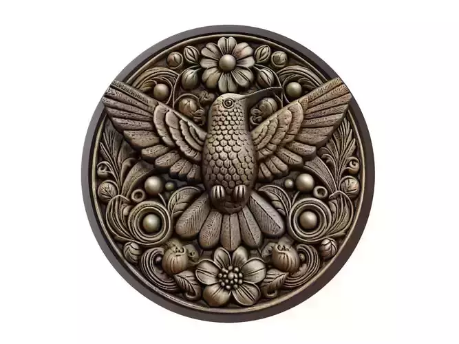 Hummingbird Animal Medallion