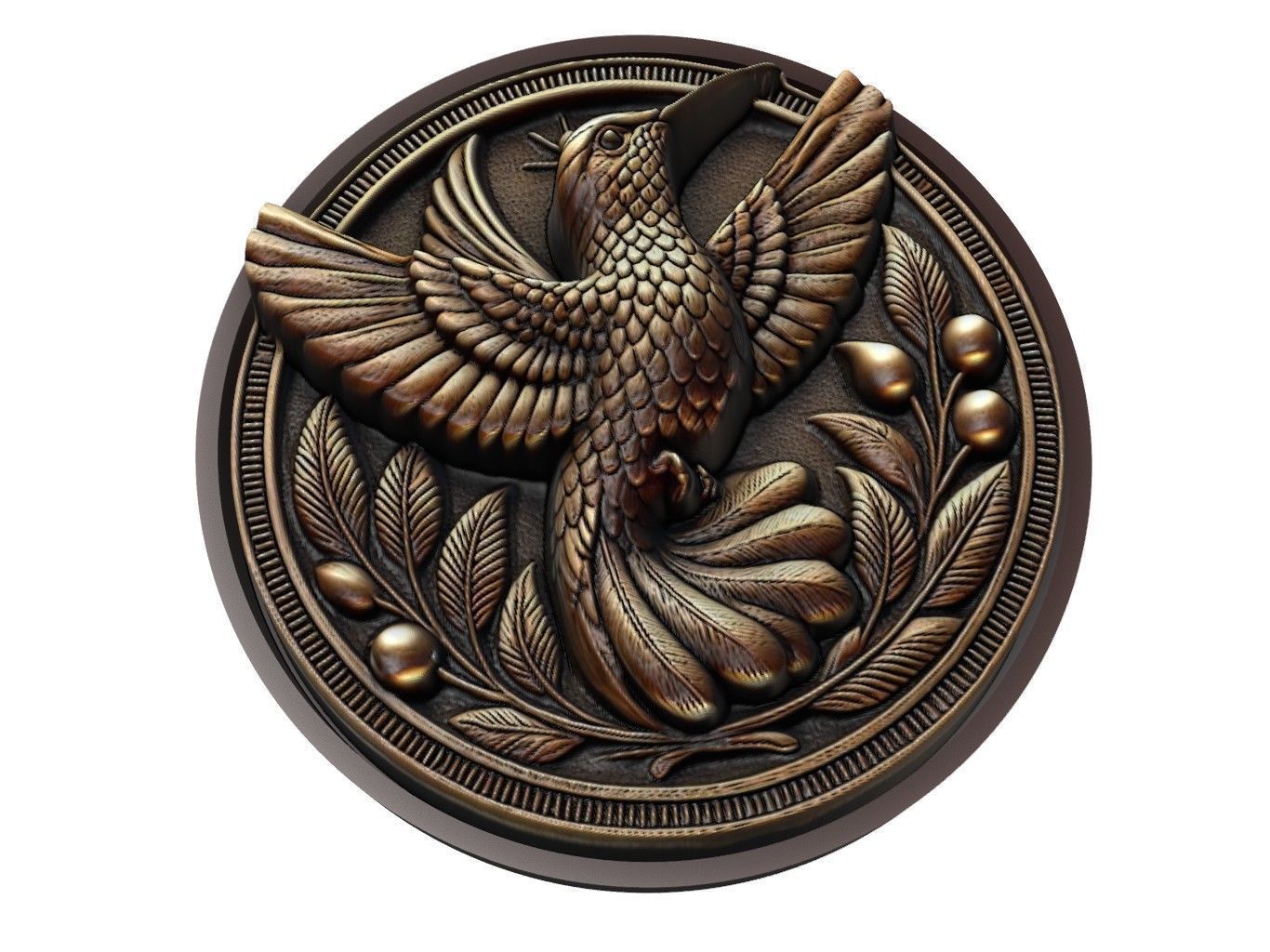 Hummingbird Animal Medallion 3D print model_1