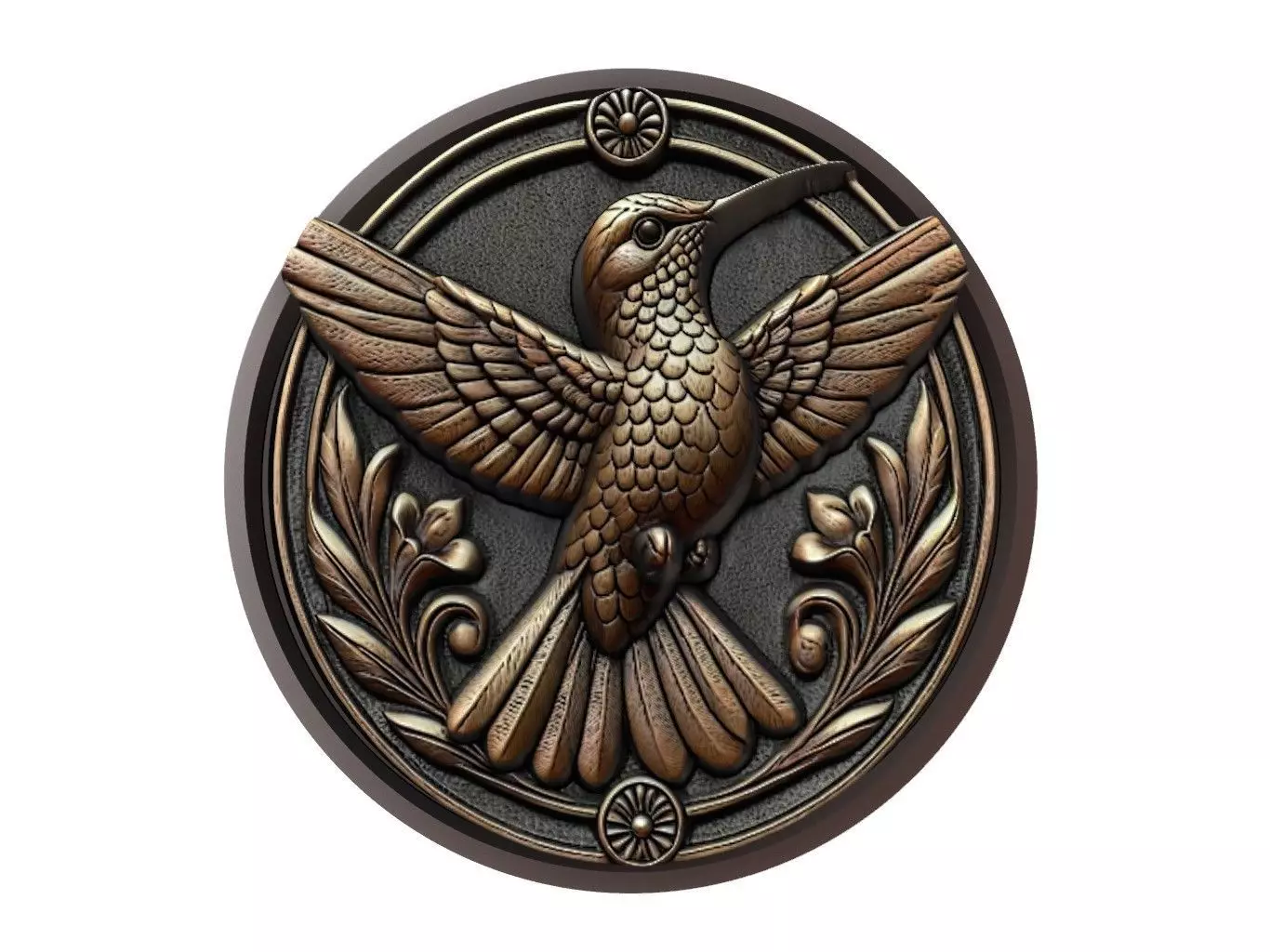 Hummingbird Animal Medallion 3D print model