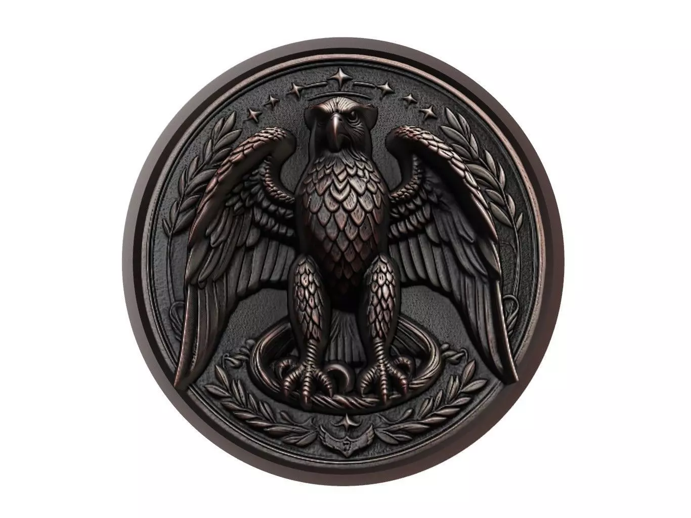 Peregrine Falcon Animal Medallion 3D print model_0