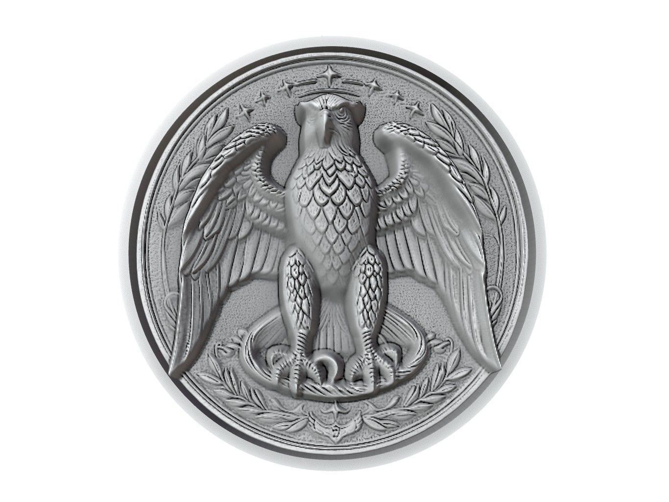 Peregrine Falcon Animal Medallion 3D print model_2