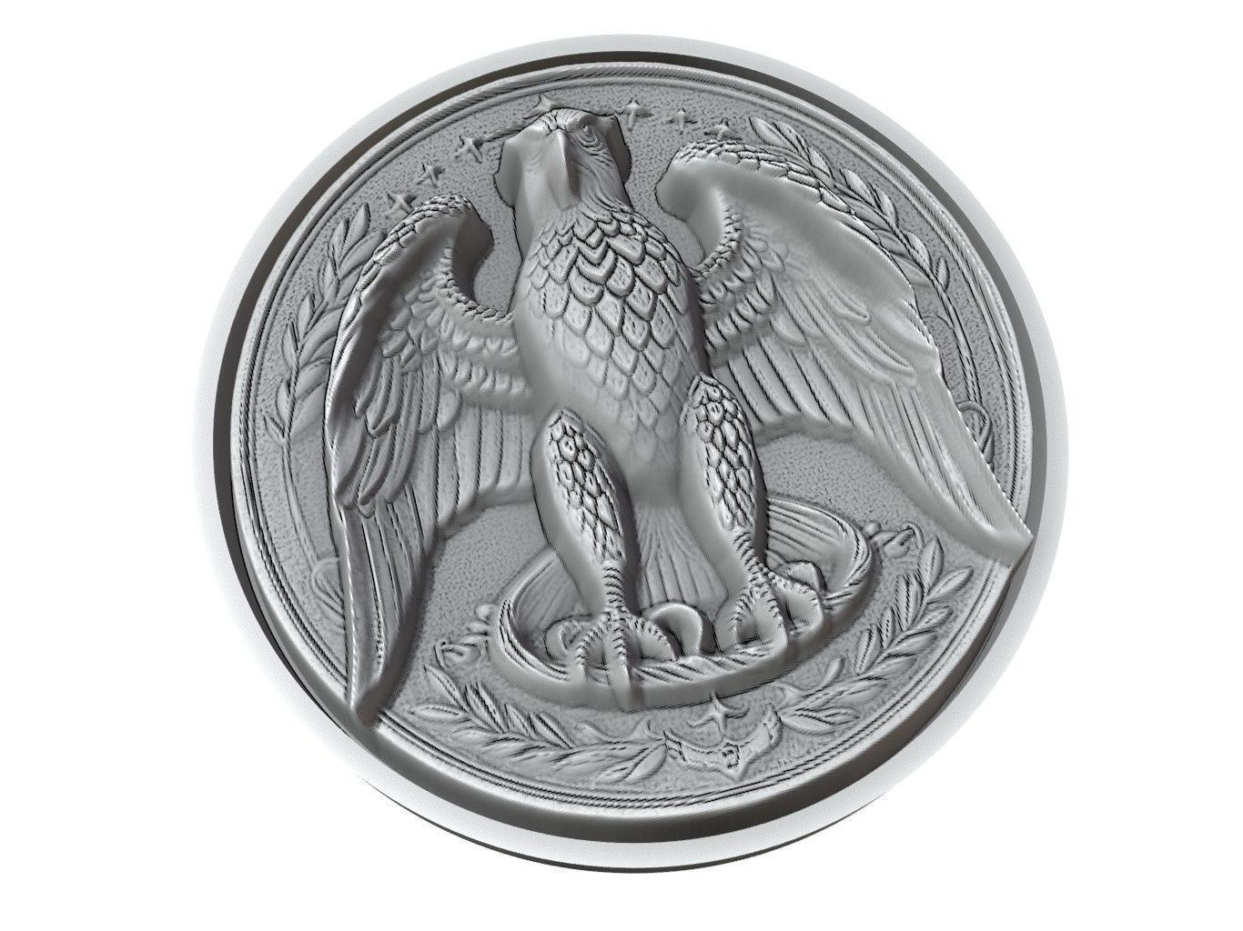 Peregrine Falcon Animal Medallion 3D print model_3
