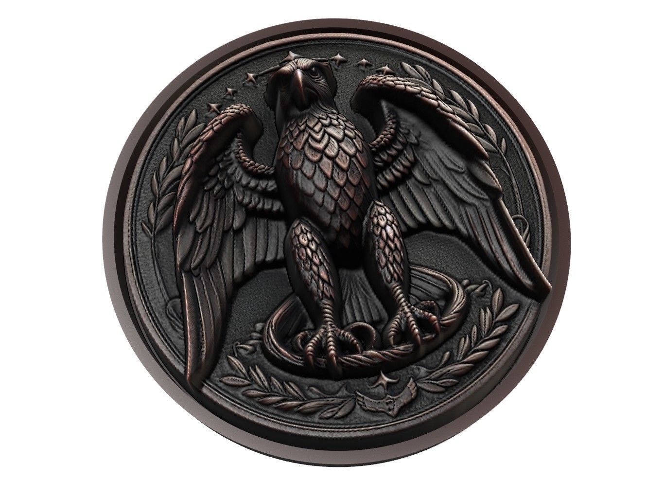Peregrine Falcon Animal Medallion 3D print model_1