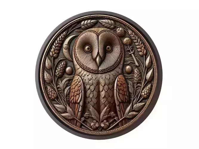 Barn Owl Animal Medallion