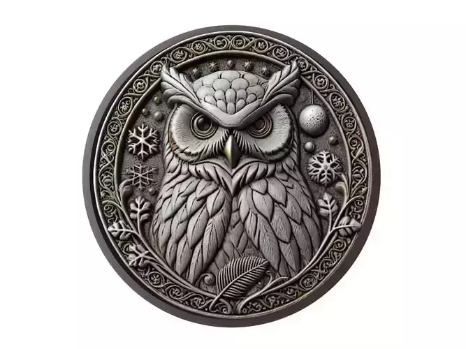 Snowy Owl Animal Medallion